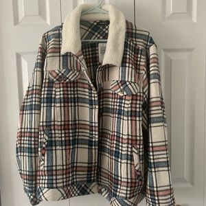 Torrid Plaid Sherpa Trimmed Jacket